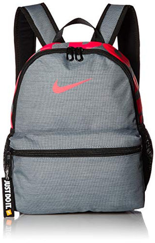 Nike Kids' Brasilia Just Do It Mini Backpack, Cool Grey/Black/Racer Pink, One Size