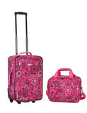 Rockland Luggage 2 Piece Set, Pink Bandana, Medium
