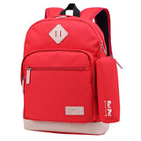 ABage Unisex School Backpack Waterproof Bookbag Travel College Travel Backpacks, Red