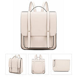 ECOSUSI Women Briefcase Laptop Backpack PU Leather Satchel Messenger Bag Fits up to 14 Inch Laptops