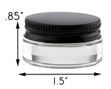 7-Milliliter Glass Lip Balm Jars (24-Pack).25-Ounce Thick-Walled Containers (Clear with black lids)