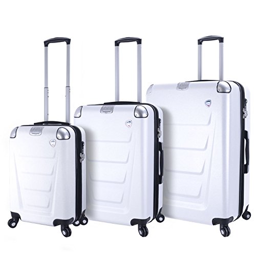 Mia Toro Italy Accadia Hardside Spinner Luggage 3 Piece Set, White