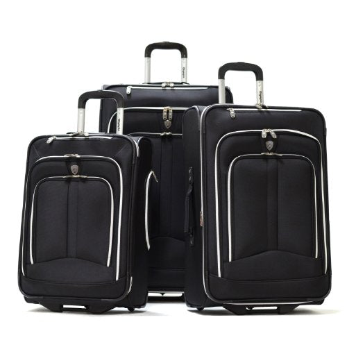 Olympia Luggage  Hamburg 3-Piece Luggage Set,Black,One Size