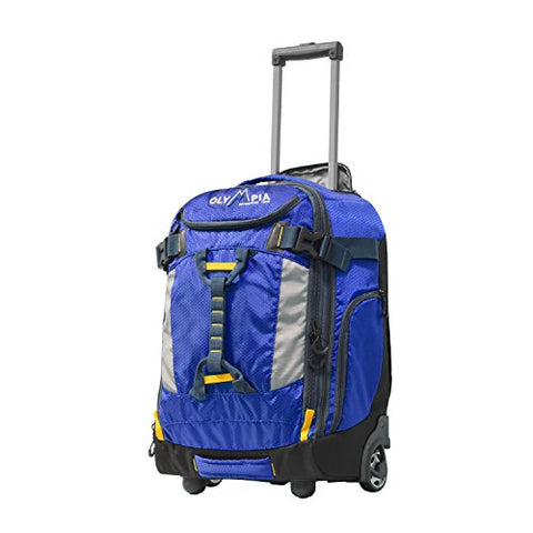 Olympia Cascade 20" Outdoor Upright Carry-On W/Hideaway Backpack Straps, Blue