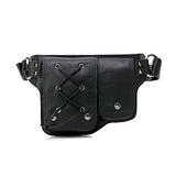Vicenzo Leather Yvette Leather Waist Pack (Black)