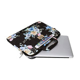MOSISO Laptop Shoulder Bag Compatible with MacBook Pro/Air 13 inch, 13-13.3 inch Notebook Computer, Polyester Trumpet Creeper Carrying Briefcase Sleeve with Trolley Belt