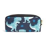 Colourlife Turquoise Dinosaurs Pu Leather Pencil Case Holder Pouch Makeup Bags For Boys Girls