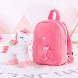 Lazada Unicorn Toddler Backpack with Stuffed Snuggle Toys White 9.5" Aged 2+