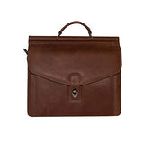 Rushmore Full Grain Leather Briefcase Laptop Bag - Brown