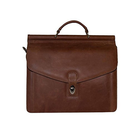 Rushmore Full Grain Leather Briefcase Laptop Bag - Brown