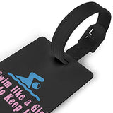 Luggage Tags - I Swim Like A Girl Swimming Travel Baggage ID Suitcase Labels Accessories 2.2 X