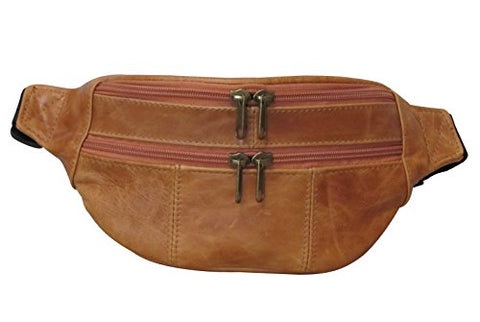 Amerileather Top-grain Cowhide Leather Belted Waist Pack Rust