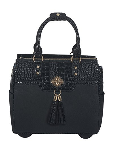 Jkm And Company The Milano Black Alligator Faux Leather Compatible With Computer Ipad, Laptop