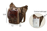 Chikencall Mens Boys Vintage Canvas Bags Retro Casual Shoulder Bag Leather Single Shoulder Cross