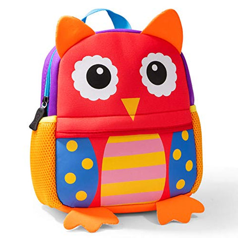 Cute Toddler Backpack Toddler Bag Plush Animal Cartoon Mini Travel Bag for Baby Girl Boy 2-6 Years, Owl Small