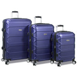Dejuno Logan 3-Piece Hardside Spinner Combination Lock Luggage Set, Navy