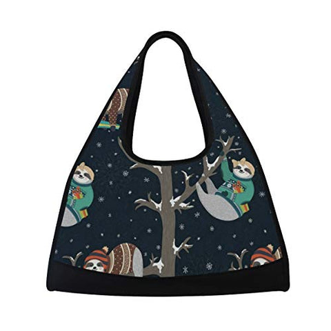 Gym Bag Funny Baby Sloths Women Yoga Canvas Duffel Bag Crossbody Tennis Racket Tote Travel Bags