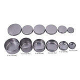 Healthcom 5-Ounce 12 Pack Screw Top Round Steel Tin Cans Aluminum Metal Tin Flat Storage Container for DIY Beauty,Cosmetics,Accessories,Candle Travel Tins or Storage Survival Kit