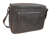 Vagabond Traveler Full Grain Cowhide Leather Casual Messenger Bag L60. Vintage Brown