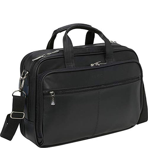 Kenneth Cole Reaction Genuine Leather Dual Compartment 15.4" Laptop Portfolio, Black
