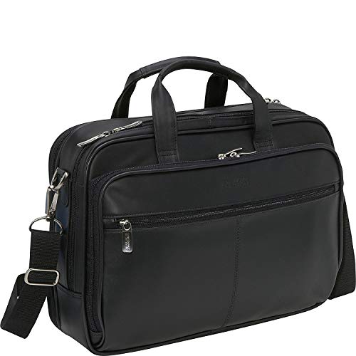 Kenneth Cole Reaction Genuine Leather Dual Compartment 15.4" Laptop Portfolio, Black