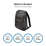 Kensington Triple Trek Slim Backpack for MacBooks, Chromebooks, Tablets & Ultrabooks up to 13-Inch-14-Inch (K62591AM), Black