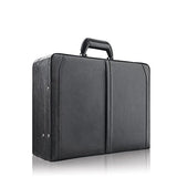 Solo Broadway Premium Leather 16 Inch Laptop Attaché, Hard-Sided With Combination Locks, Black
