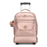 Kipling Sanaa Metallic Rolling Backpack Rose Gold Metallic