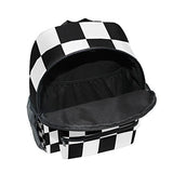 GIOVANIOR Black White Checked Travel School Backpack for Boys Girls Kids