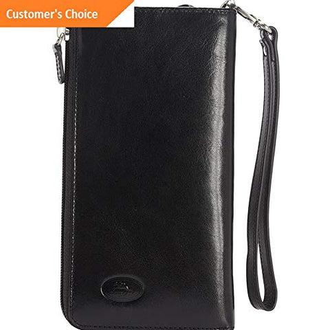 Sandover Mancini Leather Goods Ladies RFID Zip Super Clutch Womens Wallet NEW | Model LGGG - 6584 |