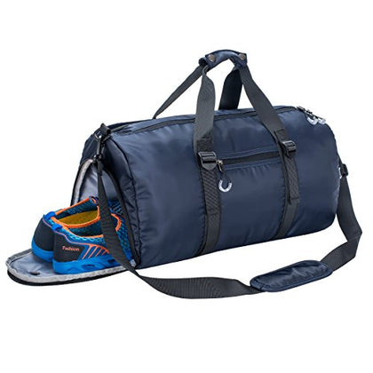 Gym Sports Duffel Bag with Shoes Compartment and Waterproof Pouch Travel Duffel Bag Weekend Bag for
