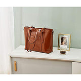 BOSTANTEN Women Leather Laptop Shoulder Handbag Vintage Briefcase 15.6" Computer Work Tote Bag
