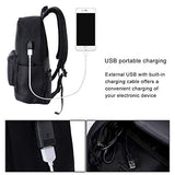 Unisex Anti-Theft Travel Backpack, Waterproof School Backpacks with USB Charging Port Business