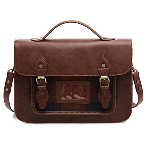 ECOSUSI Laptop Messenger Bag for Women Vintage PU Leather Briefcase Satchel Purse with 13 inch