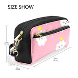 Colourlife Clouds With Crown Pu Leather Pencil Case Holder Pouch Makeup Bags For Boys Girls Adults