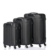 SSLine Hard Spinner Luggage 3 Piece Luggage Set 20/24/28 Inch Suitcases Trolley Case with wheels Black