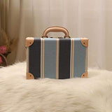 COTRUNKAGE Small 12" Women Canvas Carry On Luggage Cosmetic Bag for Girls (Sky Blue, 12")