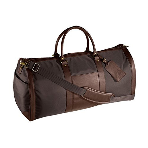 Andrew Philips Leather Nylon Metro Convertible Duffle/Garment Bag In Brown