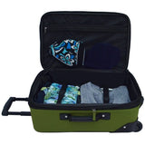 U.S Traveler Rio Carry-On Lightweight Expandable Rolling Luggage Suitcase Set - Green (15-Inch