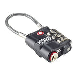 Lewis N Clark Travelsentry Indicator 3-Dial Cable Lock, Black