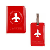 Alife Passport Cover Card Case Luggage Travel Bag Nametag Combo (Red)