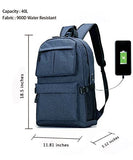 Laptop Backpack, Clothink College School Backpack with USB Charging Port, Lightweight Casual Travel