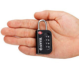 TSA Approved Luggage Lock - 4 Digit Combination padlocks with a Hardened Steel Shackle - Travel Locks for Suitcases & Baggage (BLACK 6 PACK)