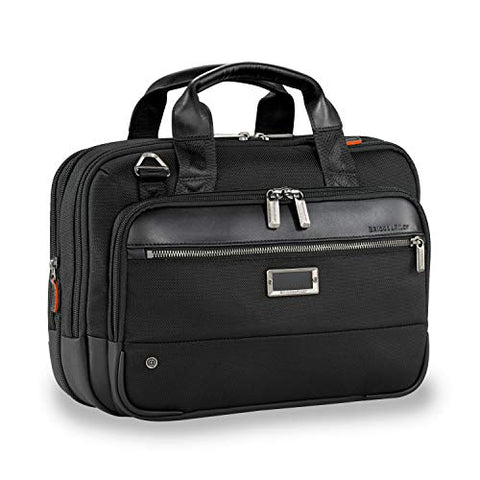 Briggs & Riley Small Expandable Brief Briefcase Black One Size