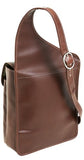 Siamod Sabotino 25414 Cognac Leather Vertical Messenger Bag
