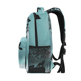 Backpack Travel Evening Moon Wolf School Bookbags Shoulder Laptop Daypack College Bag for Womens