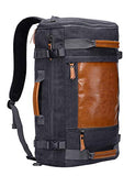 WITZMAN Men Vintage Canvas Rucksack Travel Duffel Backpack Retro Hiking Bag 2033 (19 inch Black)