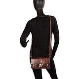 Mancini Leather Goods Buffalo Leather Unisex Bag with Front Organizer (Brown)