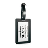 Shacke Luggage Tags With Genuine Leather Strap - Set Of 2 (Geo Shapes)
