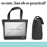 Fit & Fresh Metro-Tote 2 in 1 Quilted 15" Laptop Bag with Insulated Lunch Compartment, Black